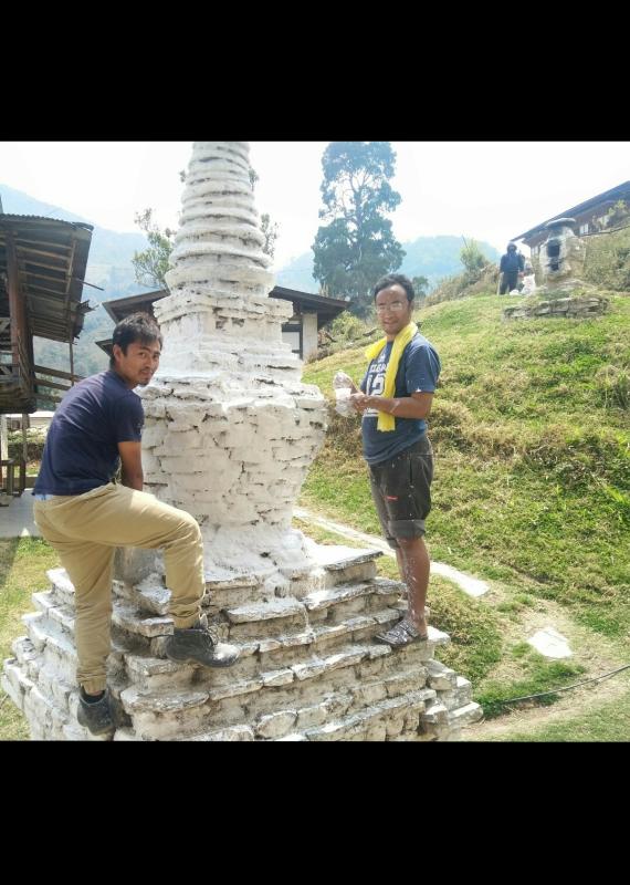 White washing stupa