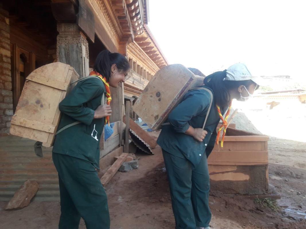 Service at the Dzong
