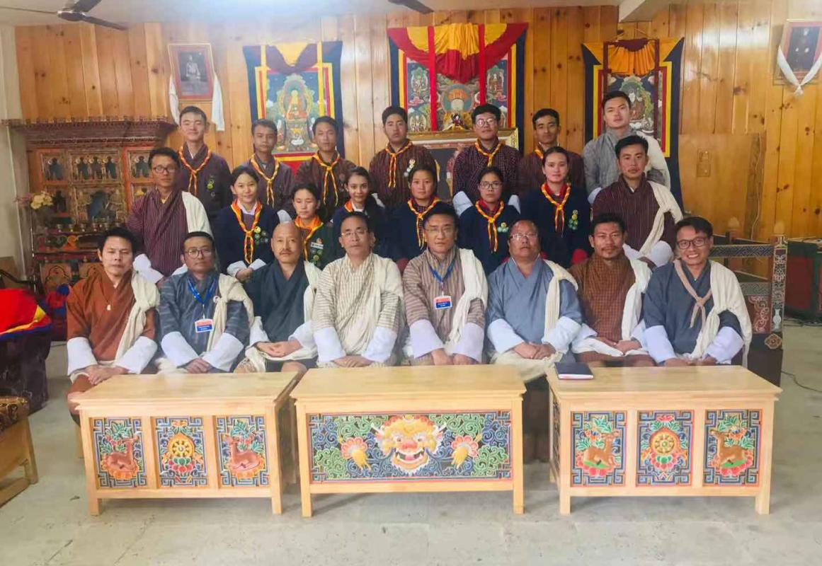 Scout leadership training interview for tenth grade students of Wangdue District, Bhutan