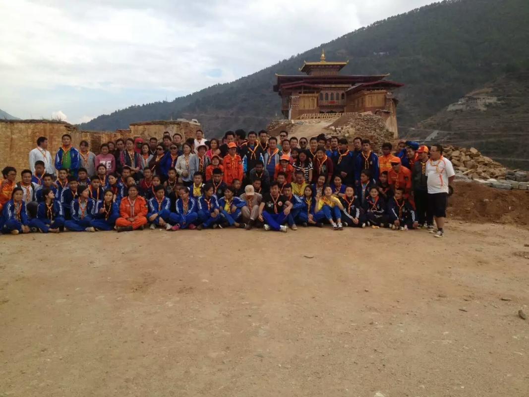 scout rendering help to reconstruct Wangdue Dzong