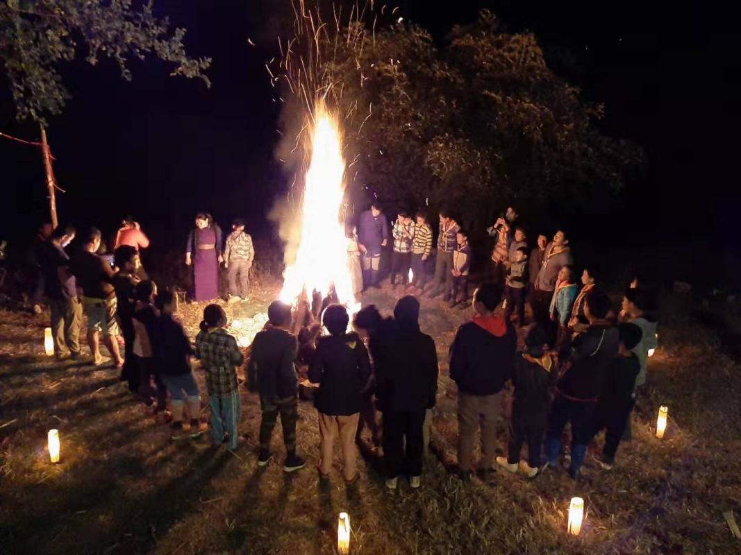 Scout hiking and camping 