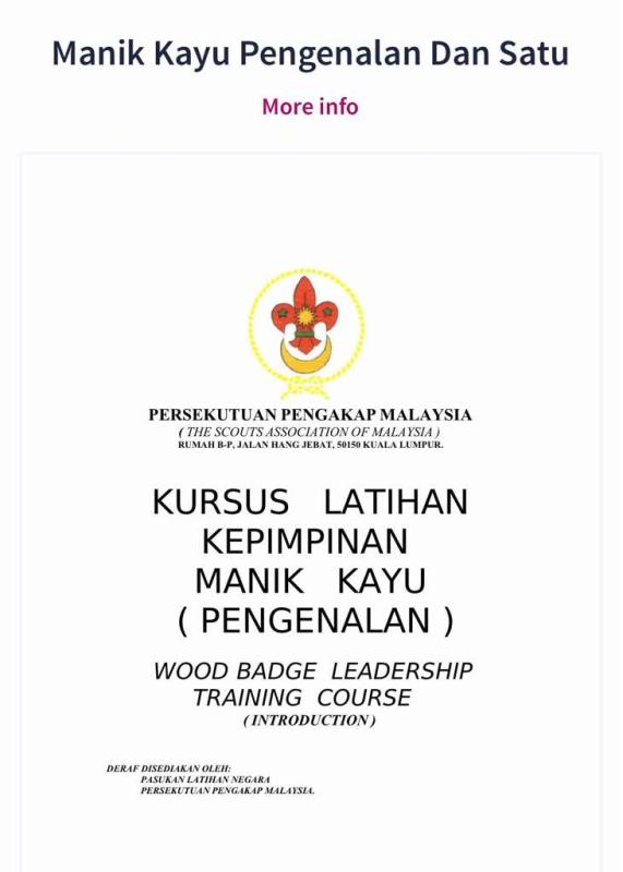 KURSUS KEPIMPINAN MANIKAYU PERINGKAT PENGENALAN (PERINGKAT NEGERI)