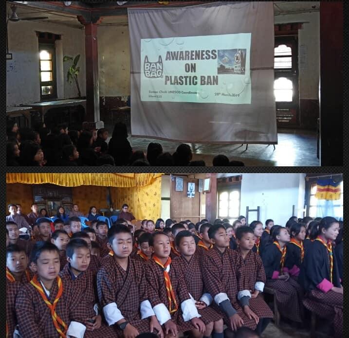 Awareness on ban of plastics bags in Bhutan