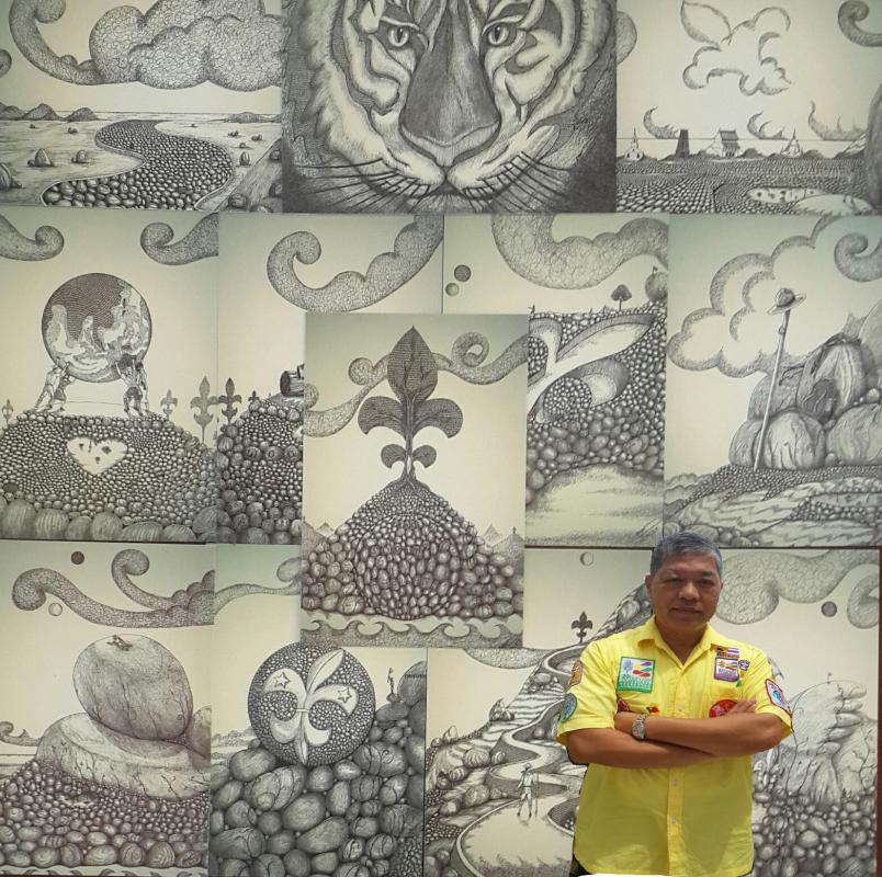 Draw curlicue art to raise fund for children in need.