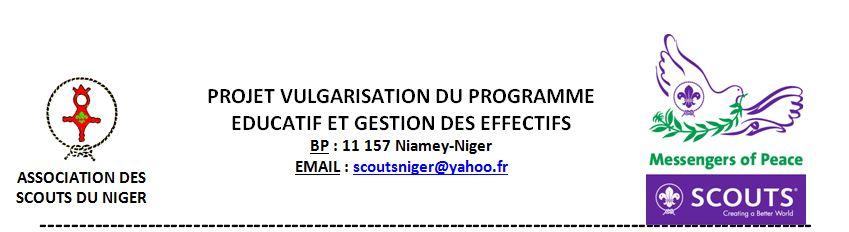  PROJET VULGARISATION DU PROGRAMME EDUCATIF ET GESTION DES EFFECTIFS', 