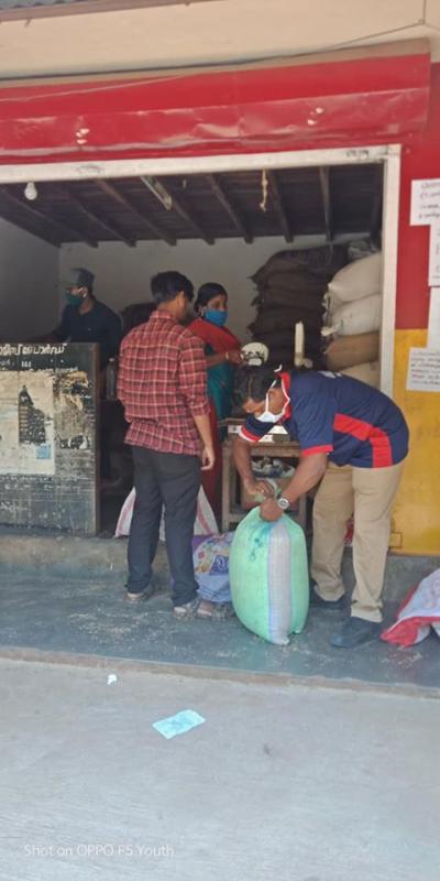 Adult leader helps in delivering ration and emergency medicines