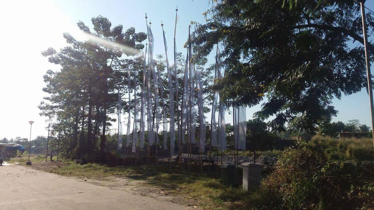 Hoisting Prayer Flags