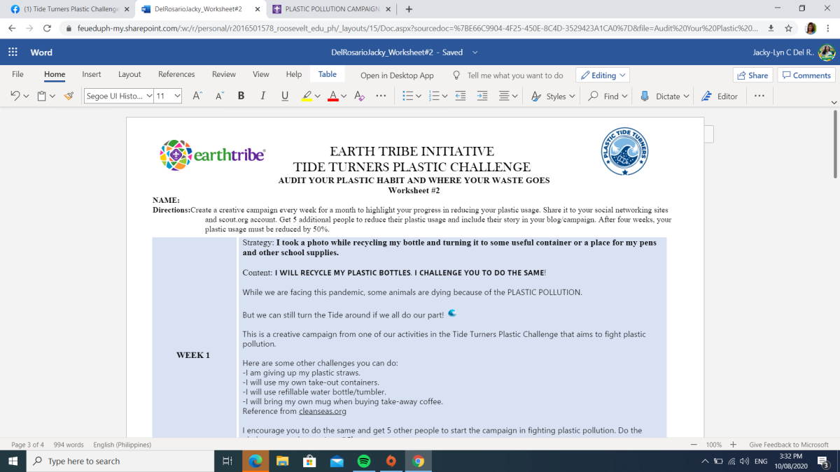 CAMPAIGN ABOUT PLASTIC POLLUTION