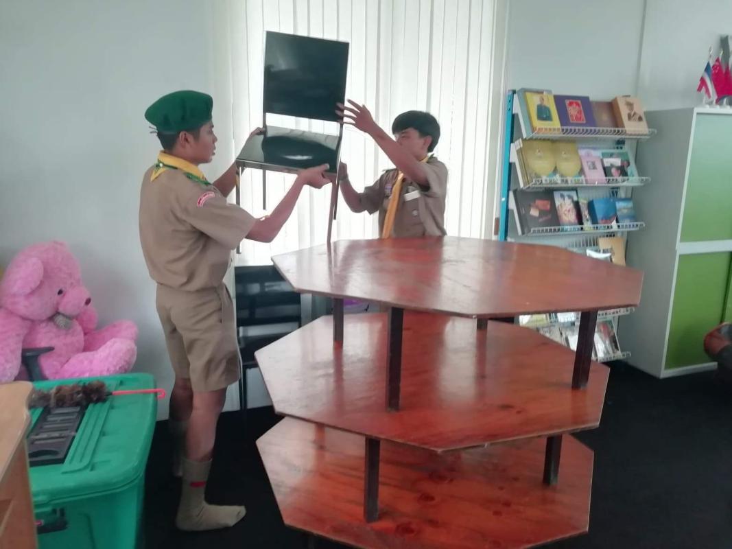 หมู่ลูกเสือปลาหมึก จัดห้องประชุมให้คุณครู