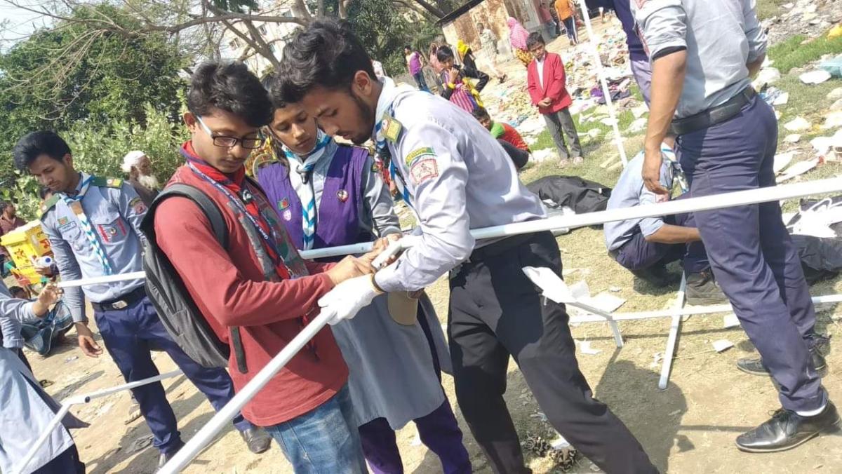 অগ্নিকাণ্ডের পর পূর্ণ বাসনের কাজ