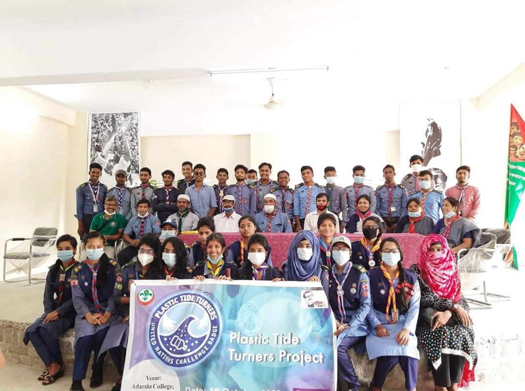 Plustic Tide Terners Challenge Badge Orientation program by Dinajpur District Rover...