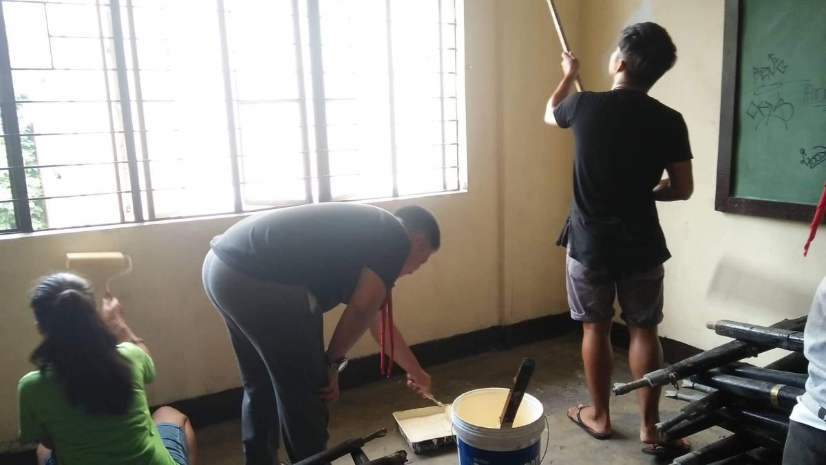 Day 5 Painting on Headquarter SWA Entry of Caloocan High School Senior Scouts