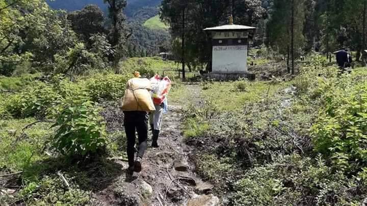 Construction of Dubdra(meditation center) at Khaling