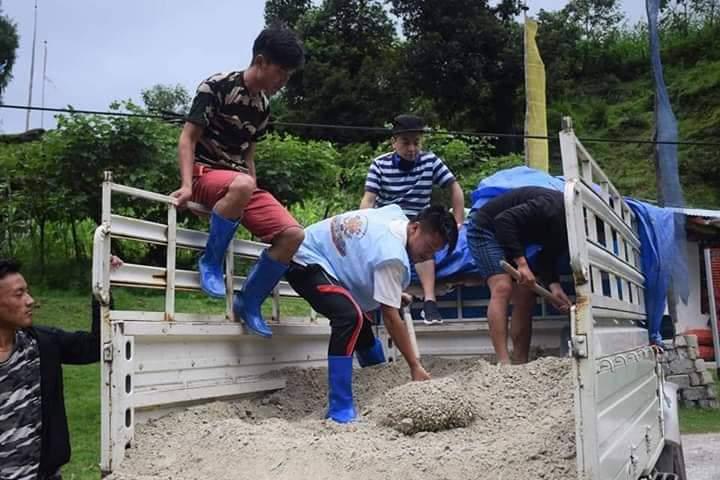 Gravel contribution in on-going construction