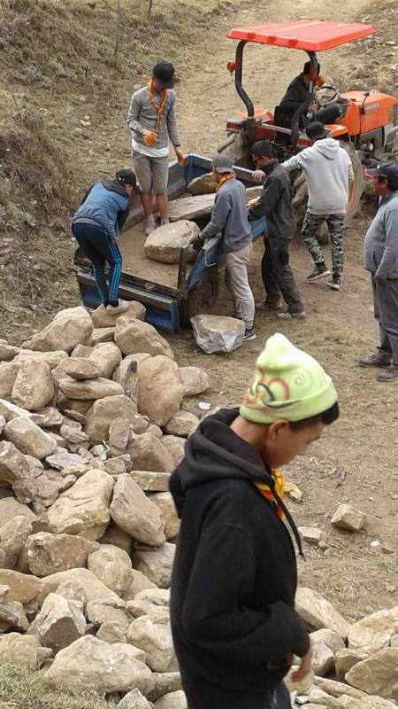 Scouts Voluntary Work at Dechenphu