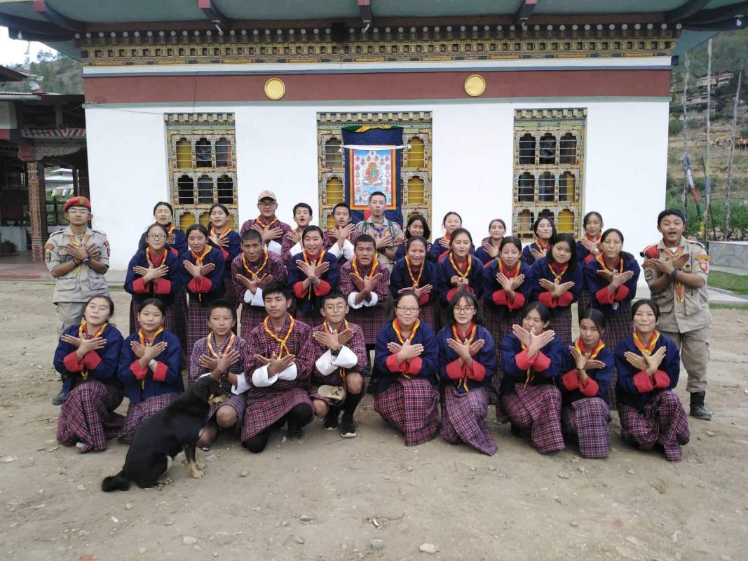 Community service during Ritual in the Lhakhang