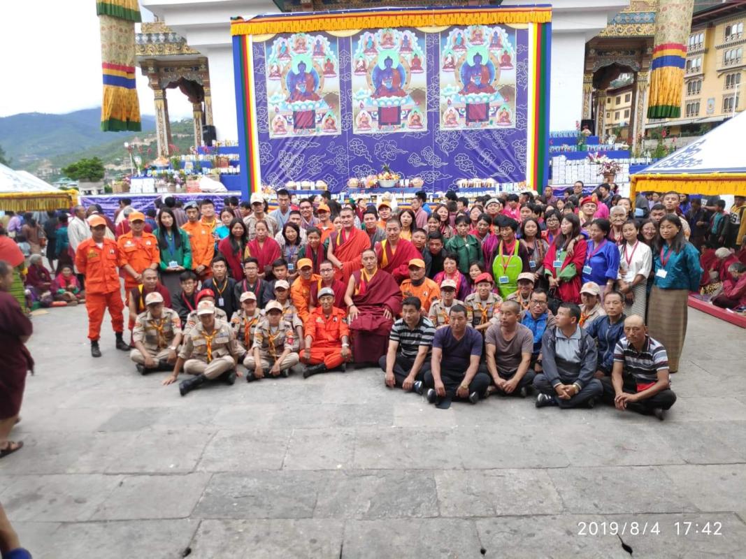 Volunteer at memorial chorten