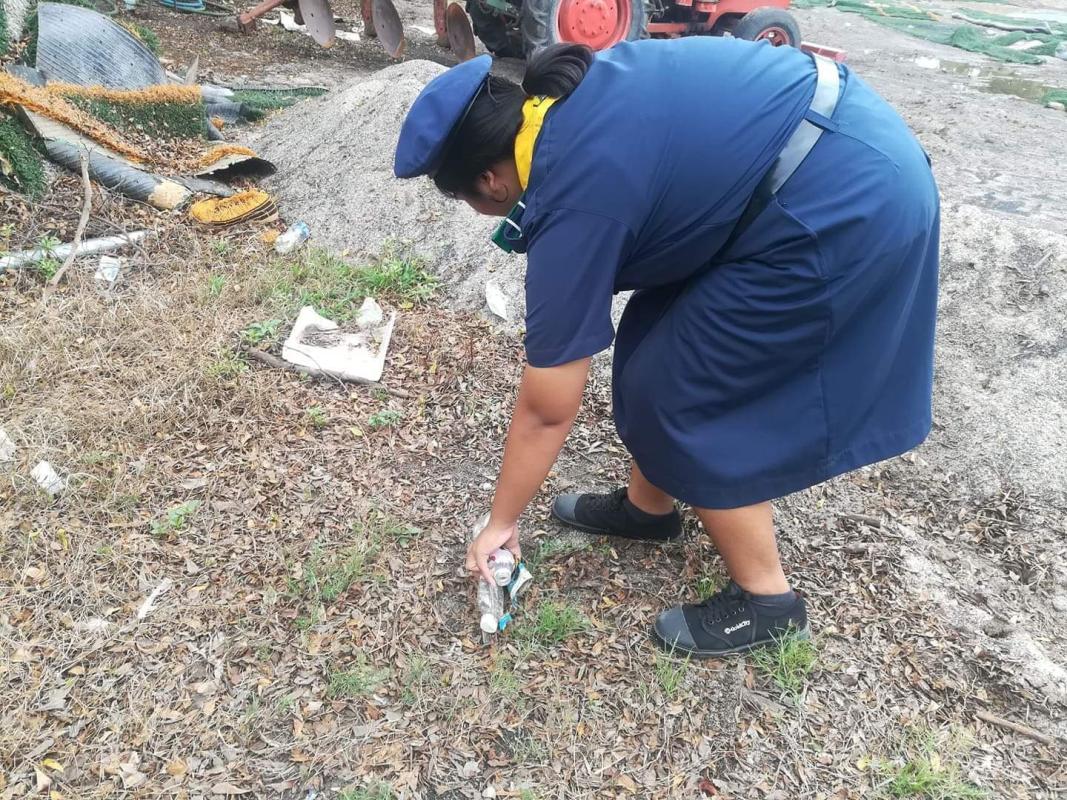 เก็บขยะบริเวณโรงเรียน