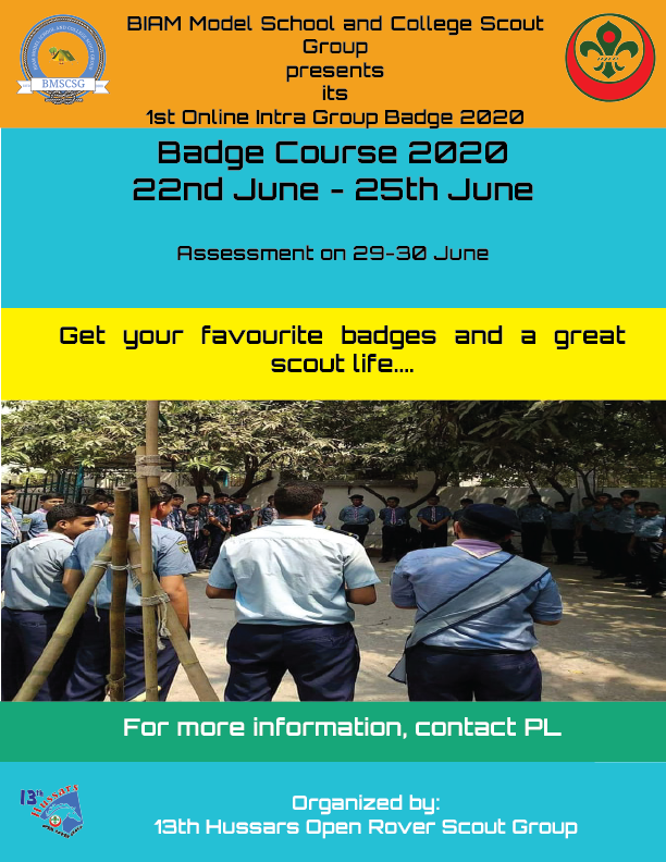 First Online intra Group Proficiency Badge Course of BIAM Model School and College Scout Group