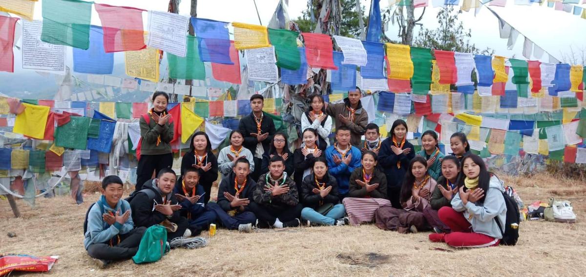 Untying old prayer flags