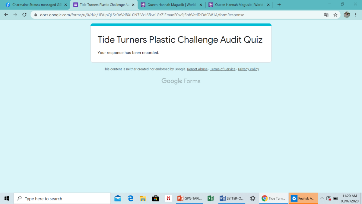 Tide Turners Plastic Challenge: Plastic Audit Quiz