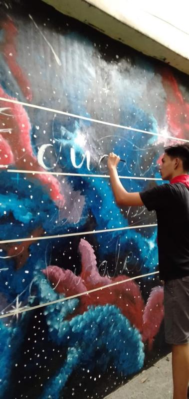 Day#7Finishing of Mural SWA Entry of Caloocan High School Senior Scouts