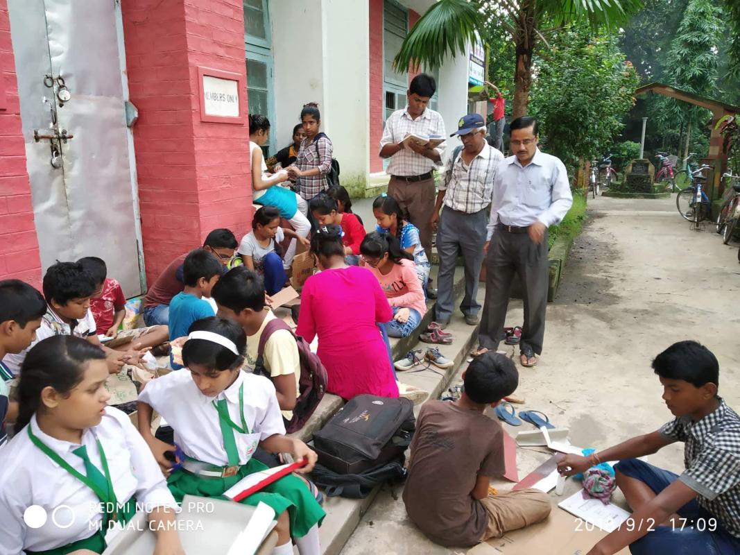 District proficiency badge testing of  Book Binding for Guides scouts & Candle Making testing for Nipun Rover..  