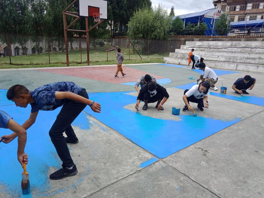 Basketball court painting 