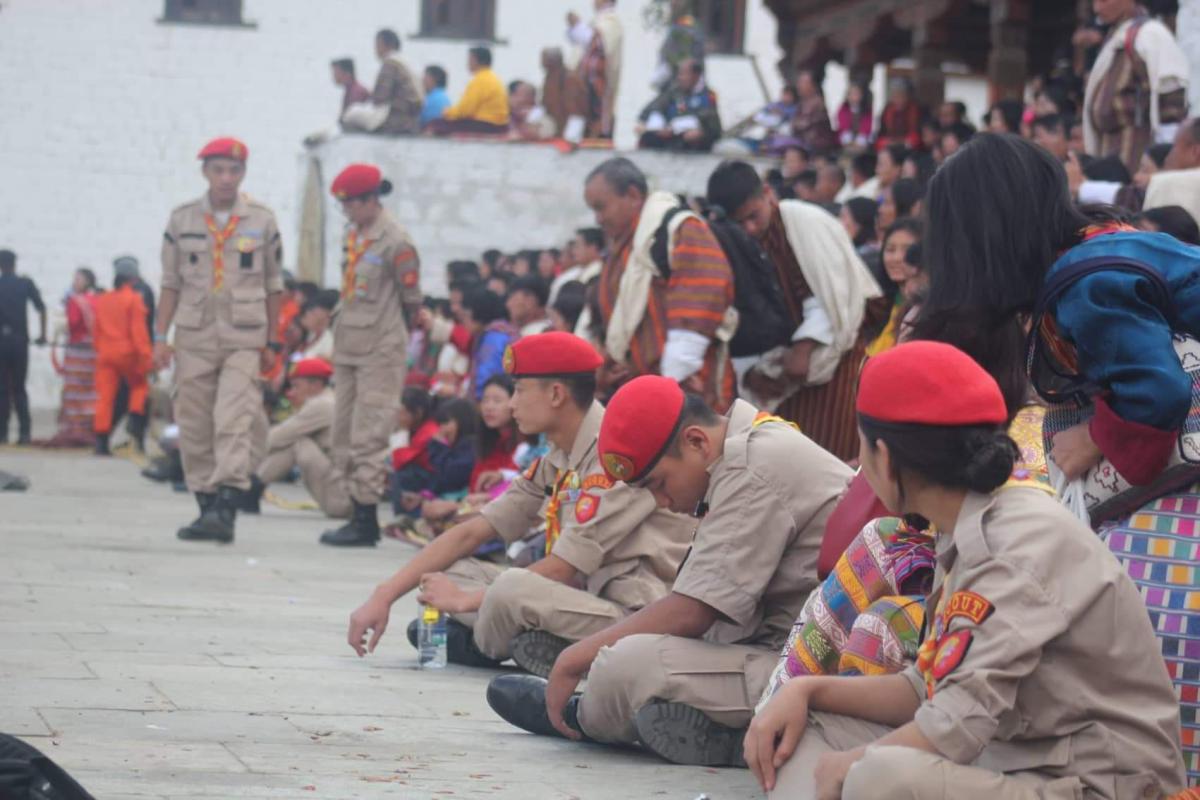 Service in Thimphu dzong