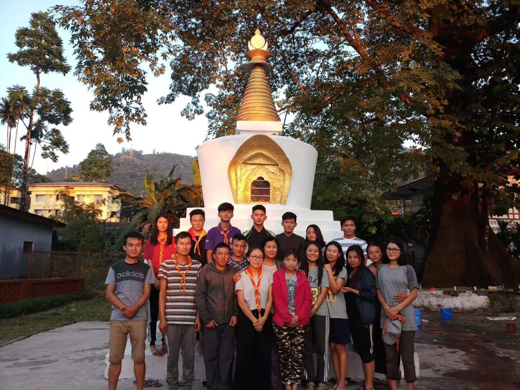 chorten white washing 
