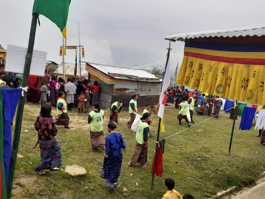 waste picking during tshechu 