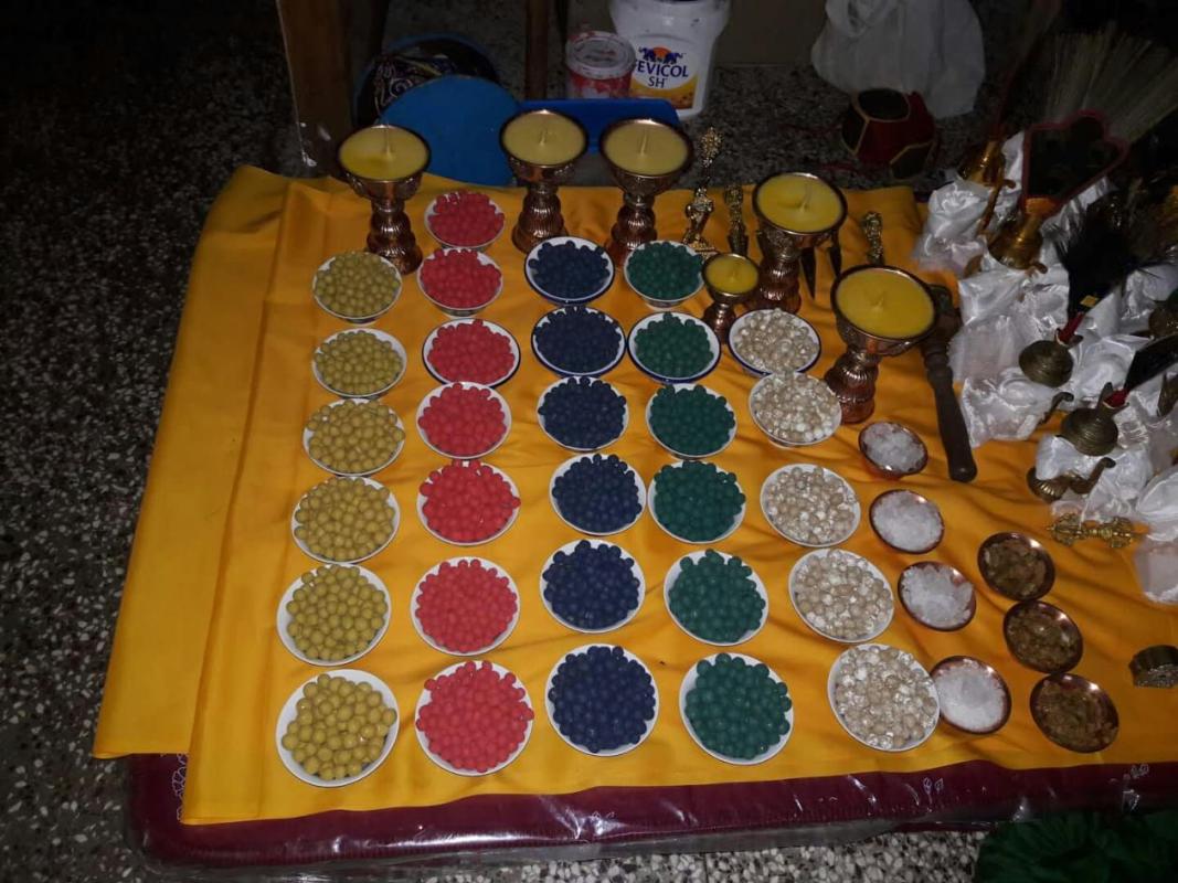 Construction of Jangsem Chorten at Daga Central School. 