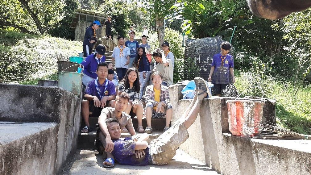 Rovers scout cleaning water Tanks 