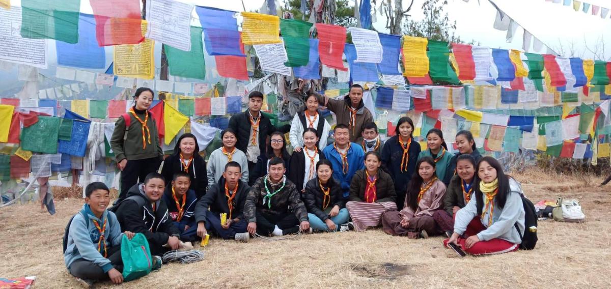 Collection of old prayer flags 