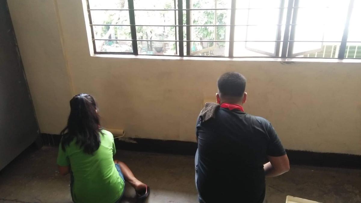 Day# 5 Painting on Headquarter SWA Entry of Caloocan High School Senior Scouts