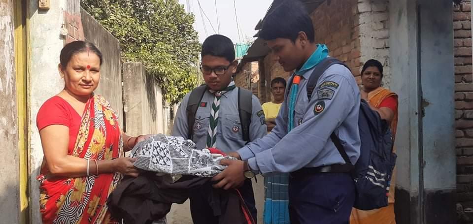 Collecting winter clothes