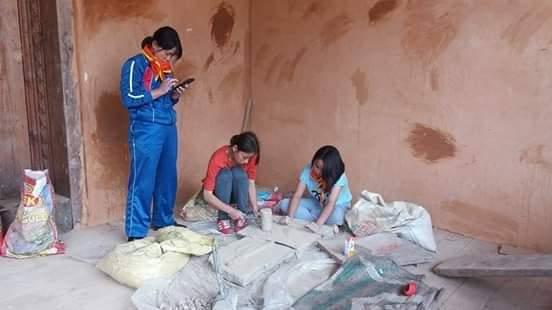 Chhoeten(Stupa) White Washing