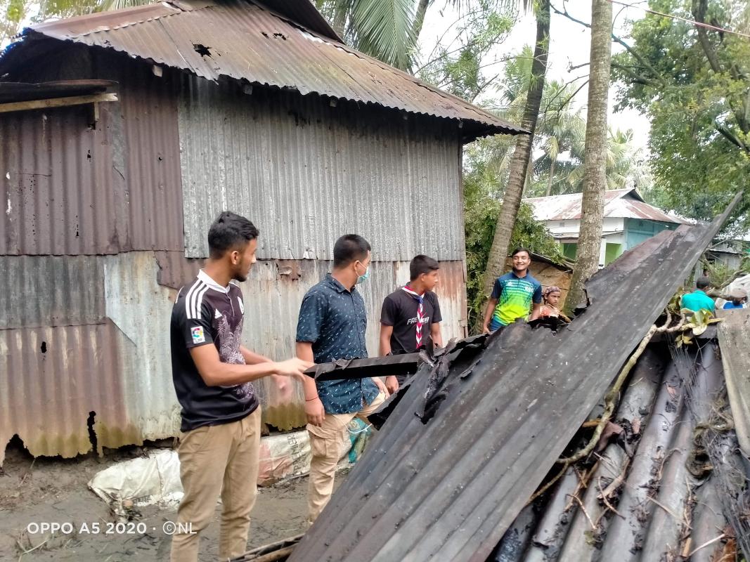 Assistance in the rescue of scouts in the tornado of Brahmanbaria