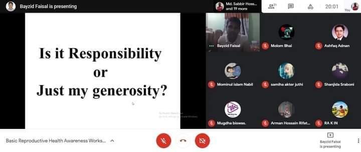 সপ্তনীল মুক্ত মহাদল এর আয়োজনে স্বেচ্ছাসেবীদের প্রজনন স্বাস্থ্য সম্পর্কে সচেতন করা ও দক্ষতা উন্নয়নে তিন দিনব্যাপী কর্মশালা অনুষ্ঠিত