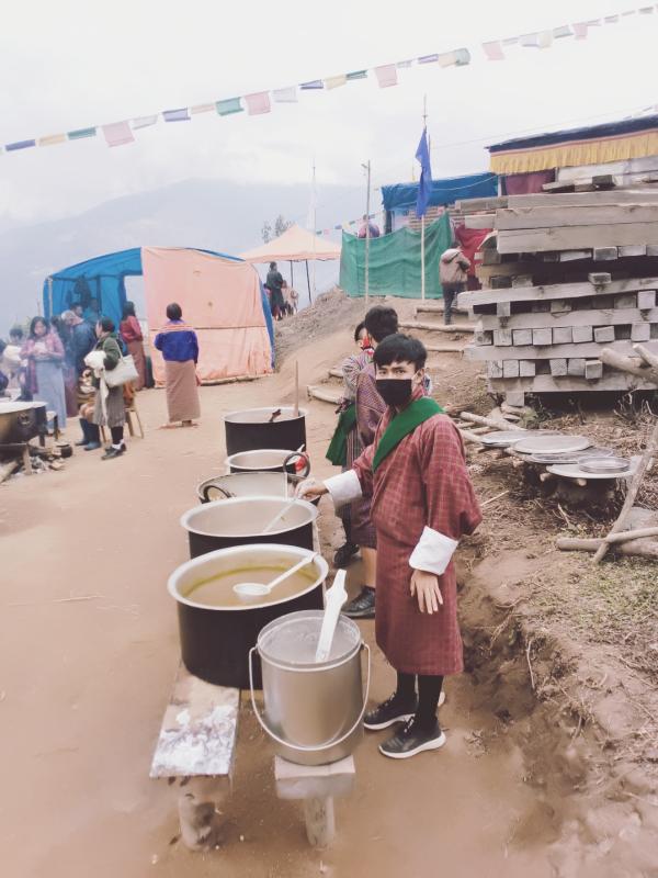 Serving group during baza guru dhungdrup
