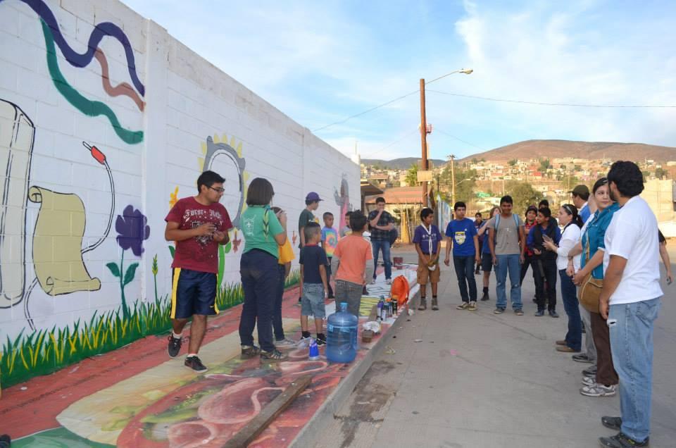 Wall Painting in Granjas Familiares to promote community engagement