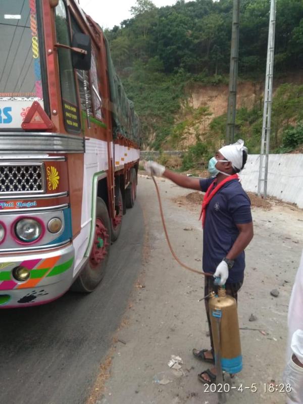 Rovers helps to disinfect vehicles to and from Kerala
