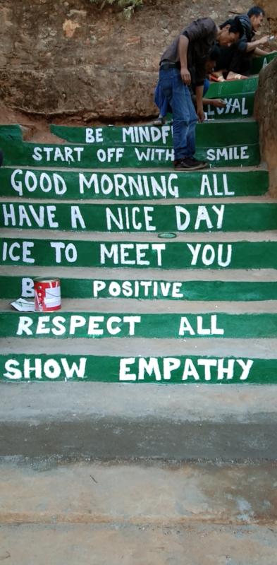  school step maintance and beautifying