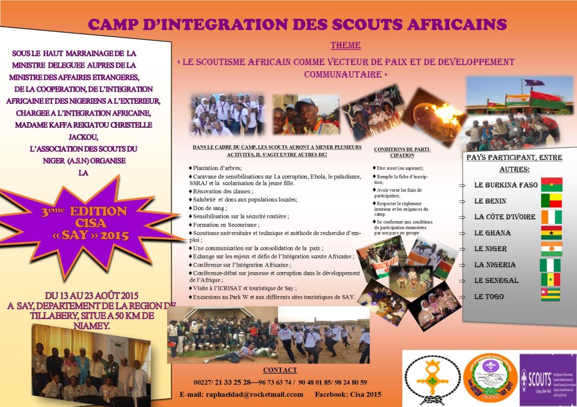 Camp d’Intégration des Scouts Africains « CISA 2015 »