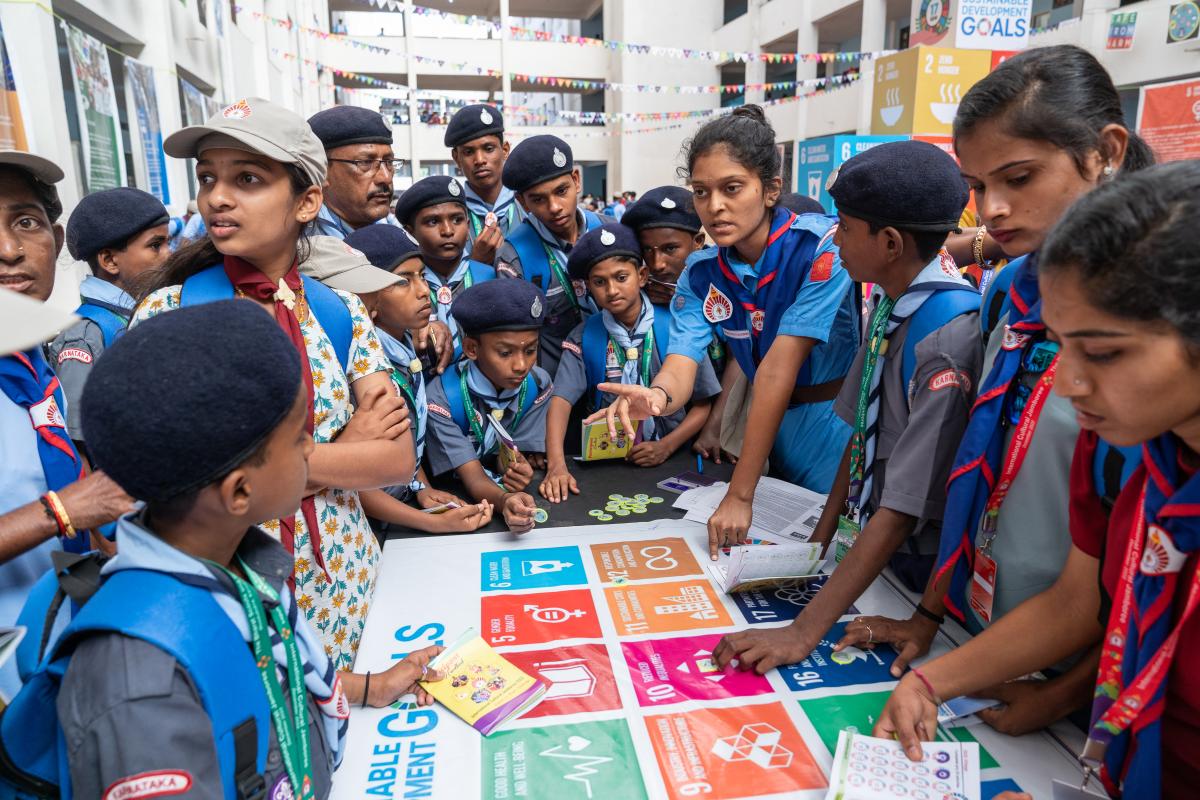 Scouts looking at SDGs 