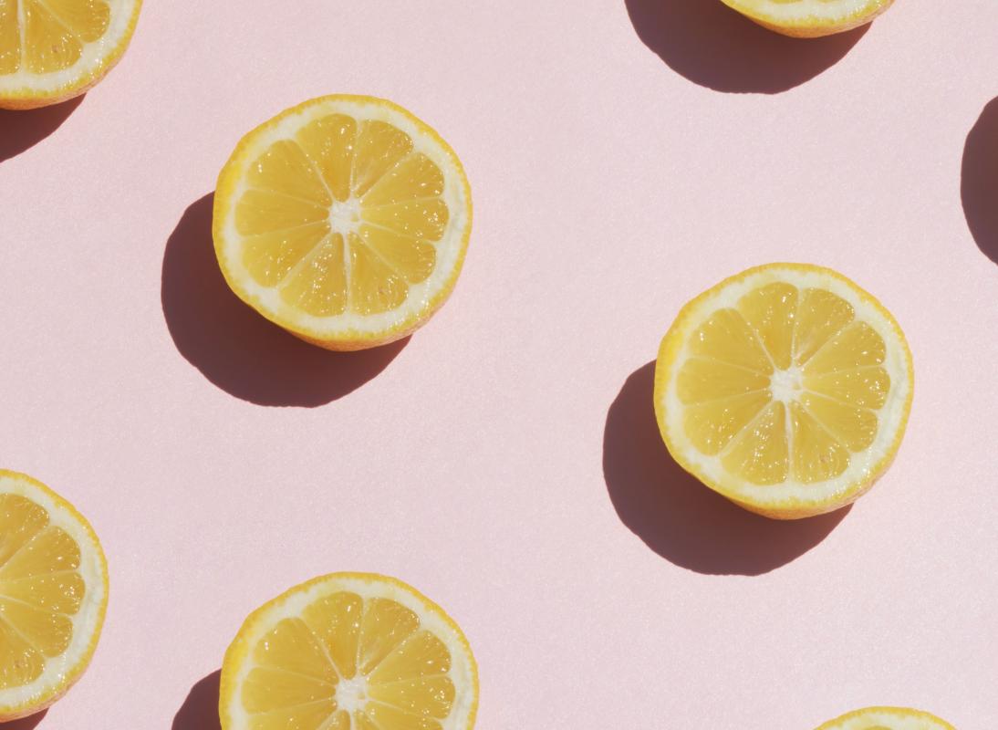 Sliced lemons arranged in a pattern