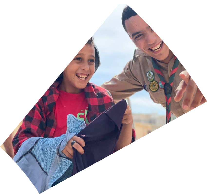 two scouts taking a photo together