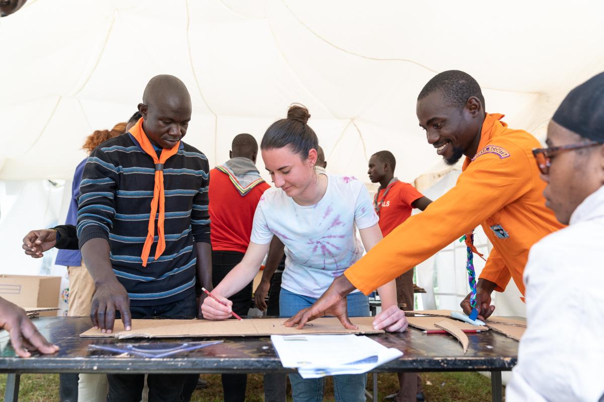 Young people working on an activity 