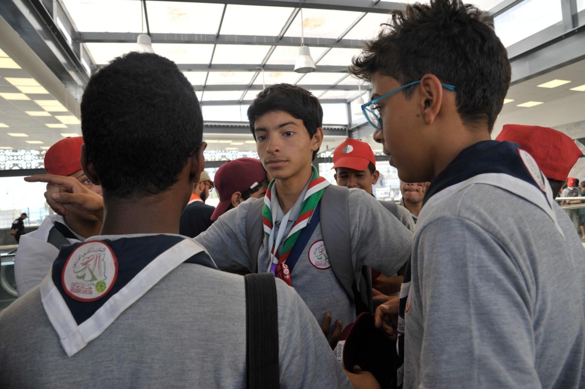 Young scouts convening 