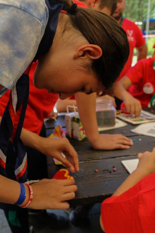 Young people working on crafts 